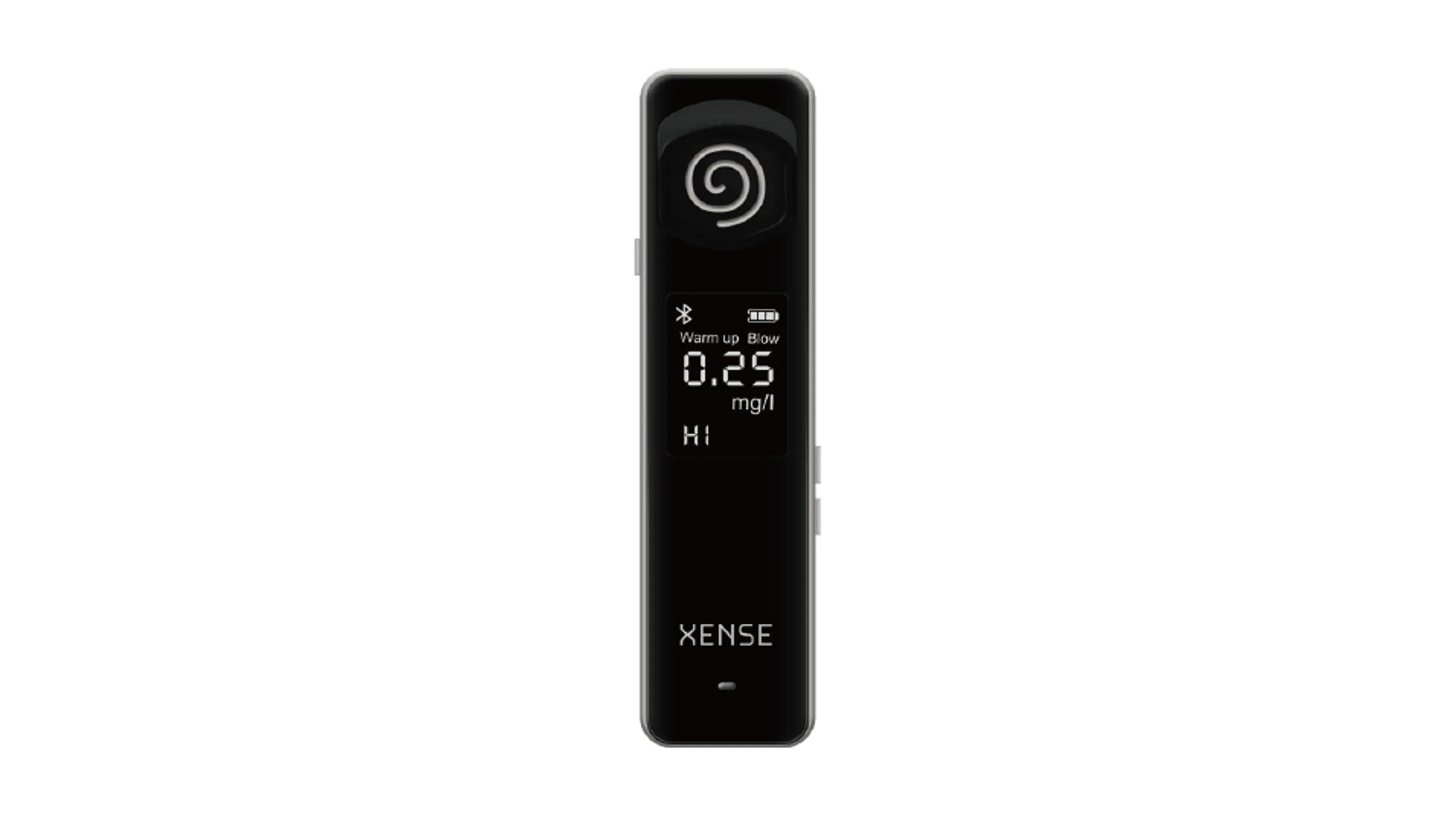 XENSE-82BT本体。画面に測定値「0.25 mg/l」とHI表示