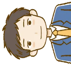 顔写真が横向きに回転して撮影された悪い例のイラスト